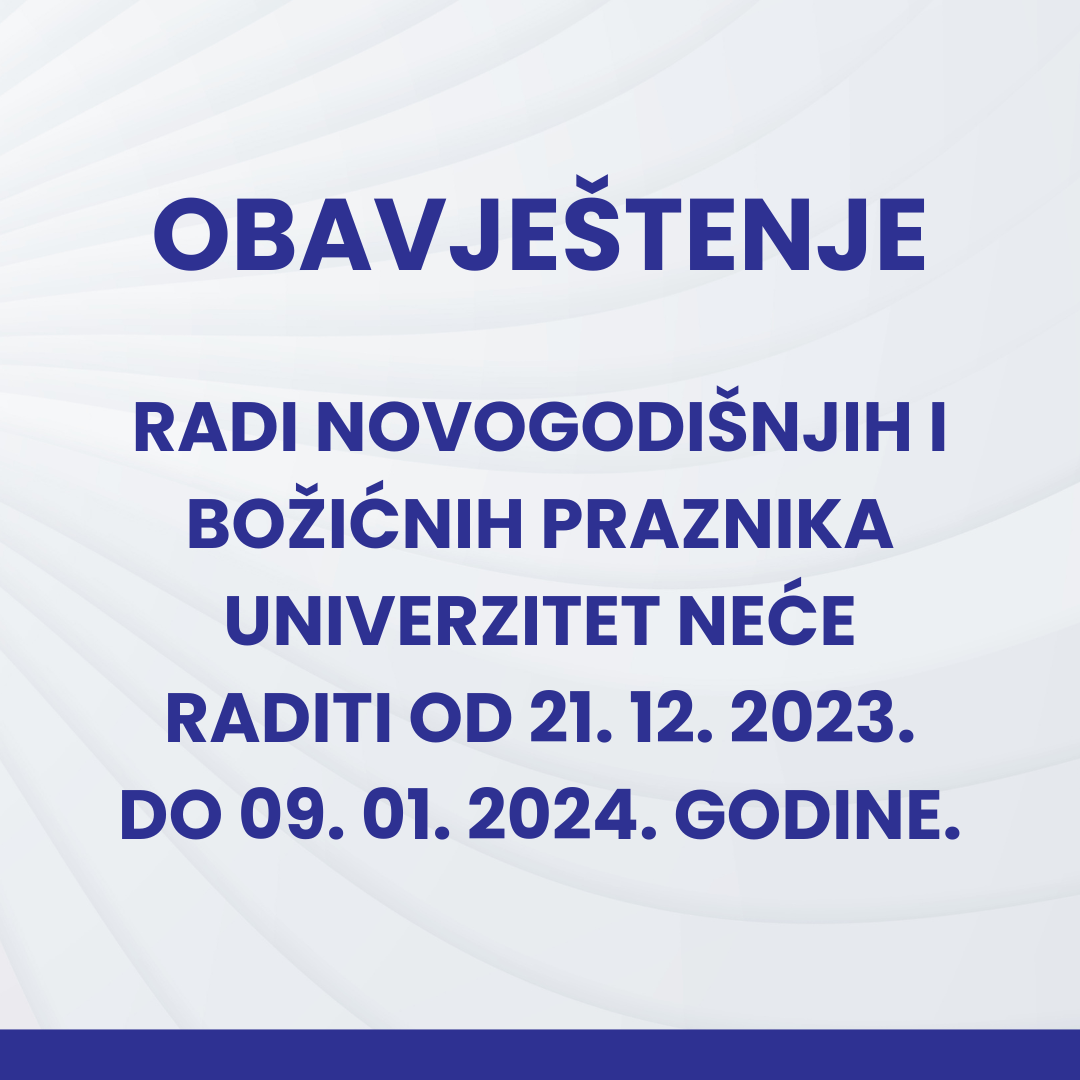 Obavještenje o neradnim danima